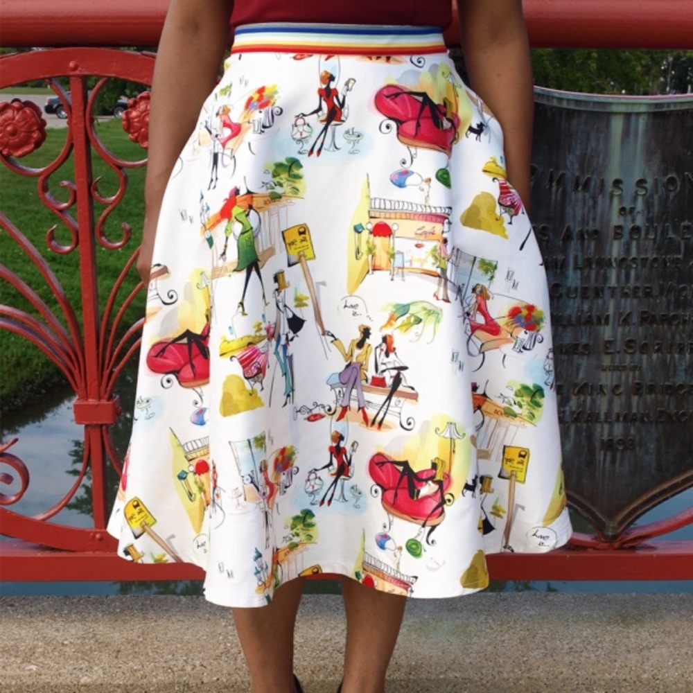 ILLUSTRATED A LINE SKIRT